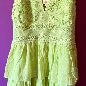 Rebellion Lime Lace Mini Dress